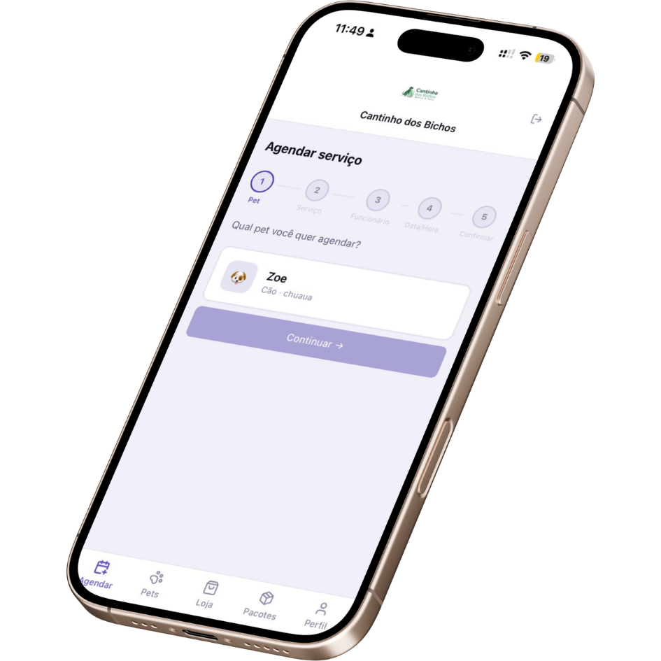 Portal do cliente no celular